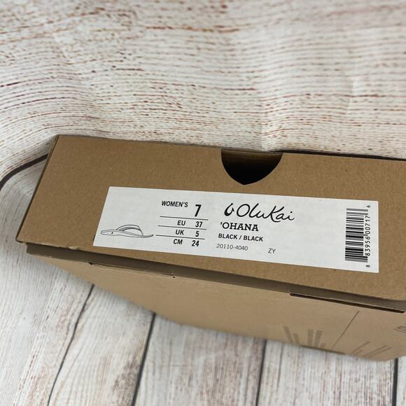 Olukai Ohana Womens Size 7 Flip Flop Sandals Black - Picture 11 of 11